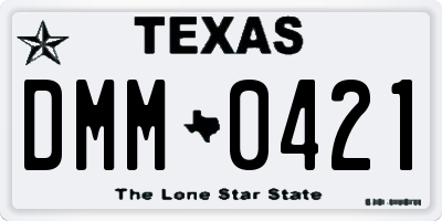 TX license plate DMM0421