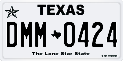 TX license plate DMM0424