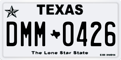 TX license plate DMM0426