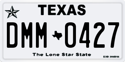 TX license plate DMM0427