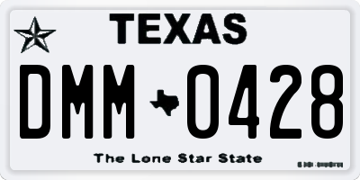 TX license plate DMM0428