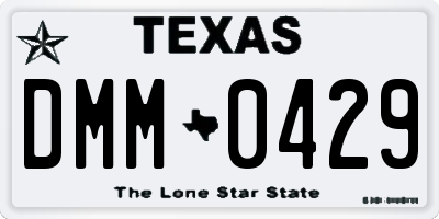 TX license plate DMM0429