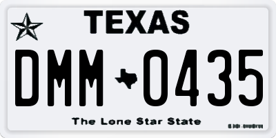 TX license plate DMM0435