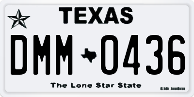 TX license plate DMM0436