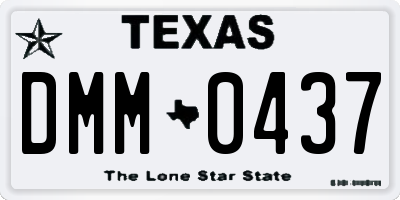 TX license plate DMM0437