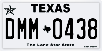 TX license plate DMM0438