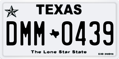 TX license plate DMM0439