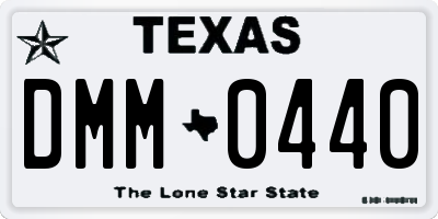 TX license plate DMM0440