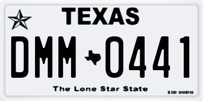 TX license plate DMM0441