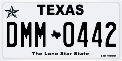 TX license plate DMM0442