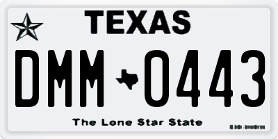 TX license plate DMM0443