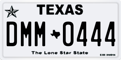 TX license plate DMM0444