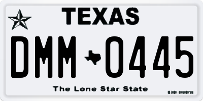 TX license plate DMM0445