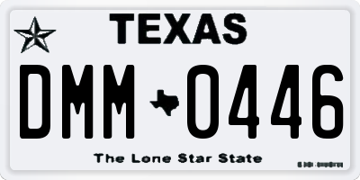 TX license plate DMM0446