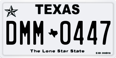 TX license plate DMM0447