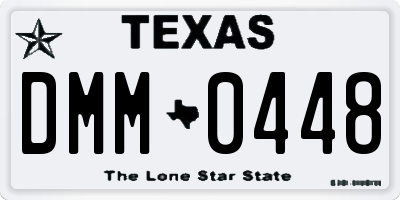 TX license plate DMM0448