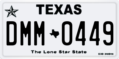 TX license plate DMM0449