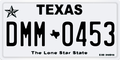 TX license plate DMM0453