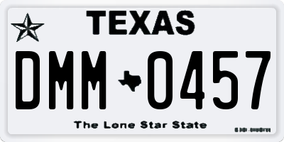 TX license plate DMM0457