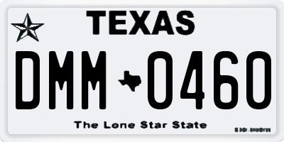 TX license plate DMM0460