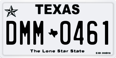 TX license plate DMM0461