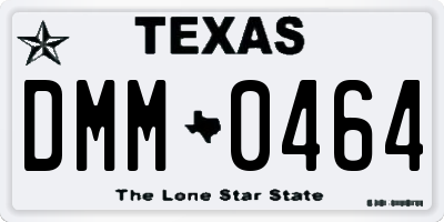 TX license plate DMM0464