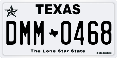 TX license plate DMM0468