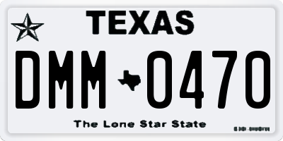 TX license plate DMM0470