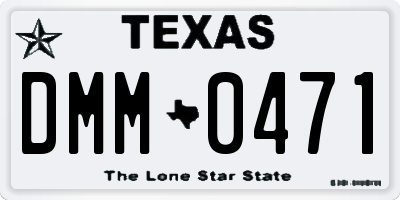 TX license plate DMM0471