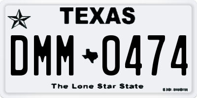 TX license plate DMM0474