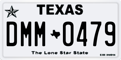 TX license plate DMM0479