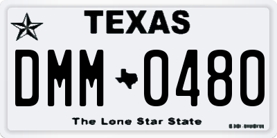 TX license plate DMM0480