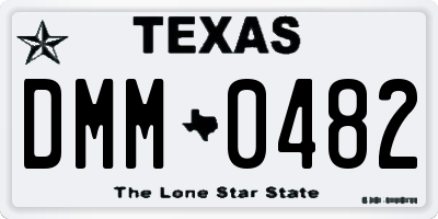 TX license plate DMM0482