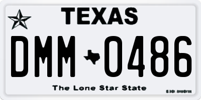 TX license plate DMM0486
