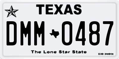 TX license plate DMM0487