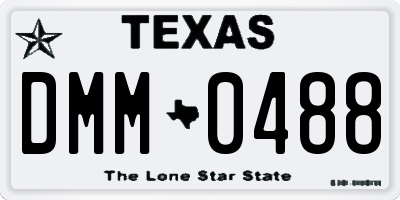 TX license plate DMM0488