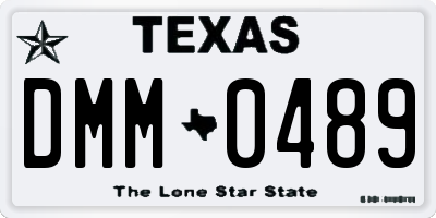 TX license plate DMM0489