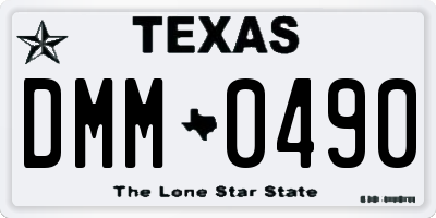 TX license plate DMM0490
