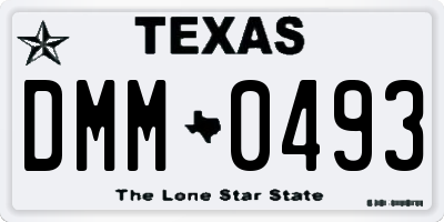 TX license plate DMM0493