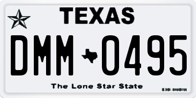 TX license plate DMM0495