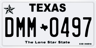 TX license plate DMM0497