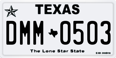 TX license plate DMM0503