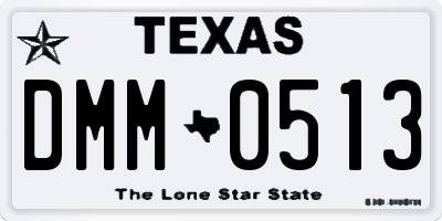 TX license plate DMM0513