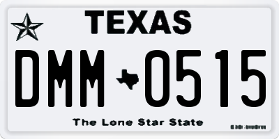 TX license plate DMM0515