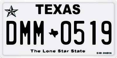 TX license plate DMM0519