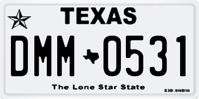 TX license plate DMM0531