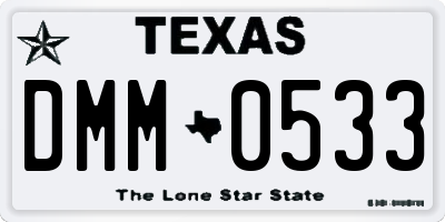 TX license plate DMM0533