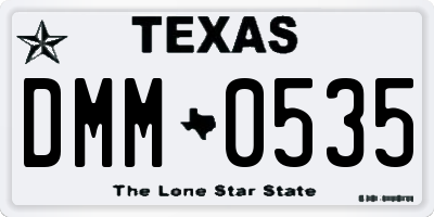 TX license plate DMM0535