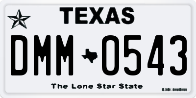 TX license plate DMM0543