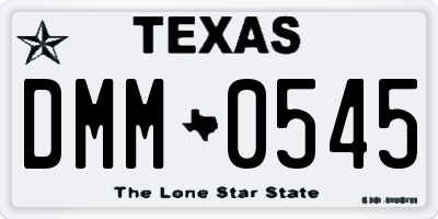 TX license plate DMM0545
